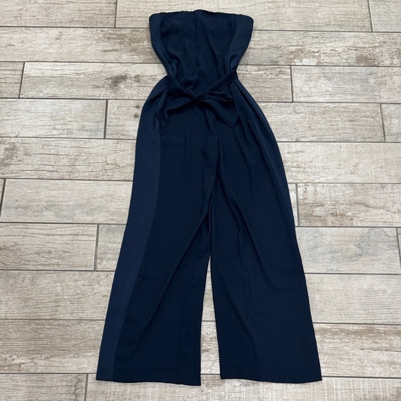 Zara Navy Blue Strapless Jumpsuit - Picture 1 of 6